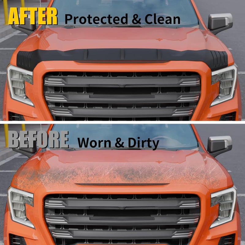 Maxzina حامي غطاء محرك TPE متوافق مع 2019-2025 2026 GMC Sierra 1500 درع غطاء محرك TPE حارس غطاء محرك لملحقات Sierra 2025 - Image 2